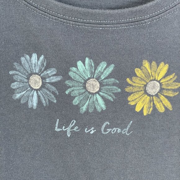 Life Is Good Womens Plus XXL Floral Daisy Crusher Tee Classic Fit T Shirt Top - Picture 3 of 9